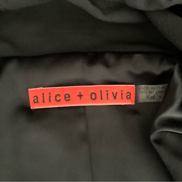 Alice + Olivia Black Ruffle Jacket Blazer, Size Small - Picture 9 of 10